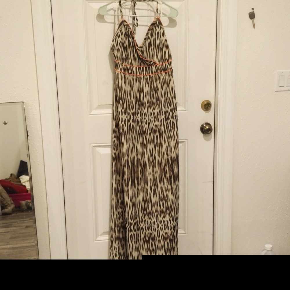 The Limited Animal Print Dress with Orange Accent
